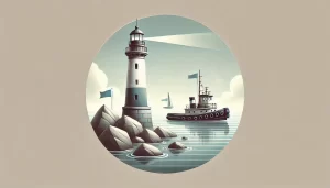 Lighthouse and Boat - Manu Sharma